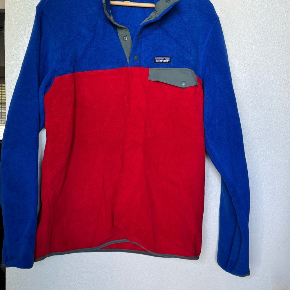 Patagonia Blue and Red Fleece Jacket